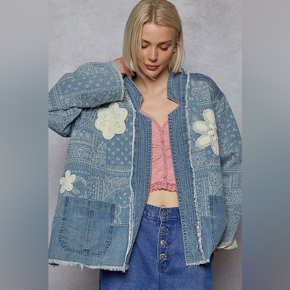 POL Blue Denim Paisley Jacket - Picture 2 of 3